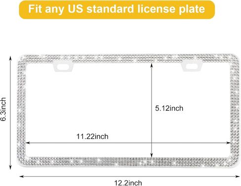 American Flag License Plate Frames, 1 Pack License Plate Frame for Women Men USA Car Universal License Plate Cover (12.25"x6.25") with Screw Caps（Flag） in Saudi Arabia