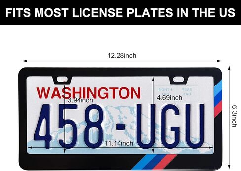 American Flag License Plate Frames, 1 Pack License Plate Frame for Women Men USA Car Universal License Plate Cover (12.25"x6.25") with Screw Caps（Flag） in Saudi Arabia