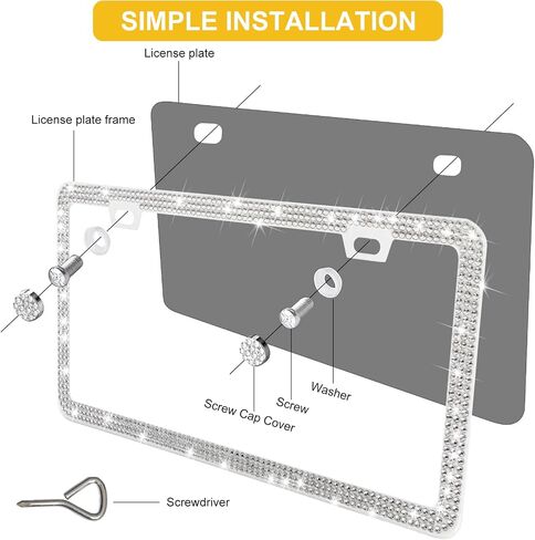 American Flag License Plate Frames, 1 Pack License Plate Frame for Women Men USA Car Universal License Plate Cover (12.25"x6.25") with Screw Caps（Flag） in Saudi Arabia