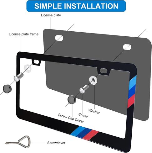 American Flag License Plate Frames, 1 Pack License Plate Frame for Women Men USA Car Universal License Plate Cover (12.25"x6.25") with Screw Caps（Flag） in Saudi Arabia