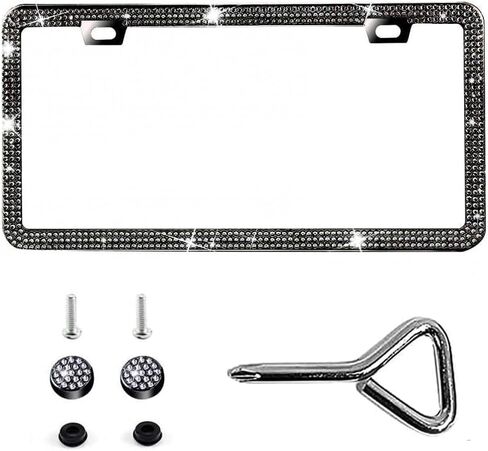 American Flag License Plate Frames, 1 Pack License Plate Frame for Women Men USA Car Universal License Plate Cover (12.25"x6.25") with Screw Caps（Flag） in Saudi Arabia
