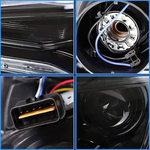 VLAND Led Headlights Compatible with Mitsubishi Lancer& EVO X 2008-2020 Projector Front lamp Assembly w/Smoke Lens w/Sequential w/Black Housing in Kuwait