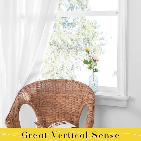 NICETOWN Beige Semi Sheer Linen Curtains 84 inch Long 2 Panels, Adjustable Tie Top DIY Crafted Flax Linen Sheer Drapes Privacy with Light Filtering for Bedroom/Living Room, W52 x L84 in Kuwait