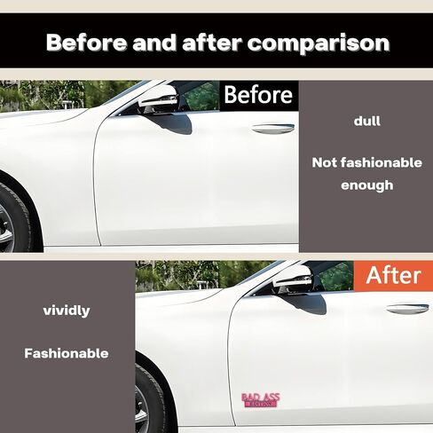 Car Bad Ass Edition Emblem, 3D Fender Badge Decal Sticker，3M Strong Adhesive, Car Exterior Emblems Badge 3D Sticker Decal for Vehicle,Car,Truck,SUV,Motorcycle (Pink, 1 Pcs) in Saudi Arabia