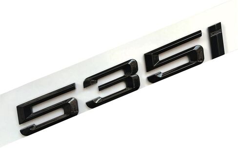 حجم OEM الأصلي، بديل لشعار غطاء صندوق السيارة BMW بأحرف رقم الملصق (أسود ساطع، 535i) in Kuwait