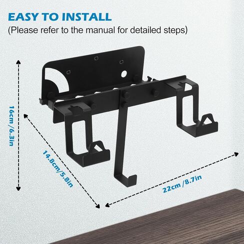 Jhua Wall Mount for Nintendo Switch/Switch OLED Metal Wall Mount Kit Sturdy Wall Shelf Accessories with 2 Controller Holder Headphone Hanger Charging Cable 5 Game Card Holders 4 Joy Con Hanger in Kuwait