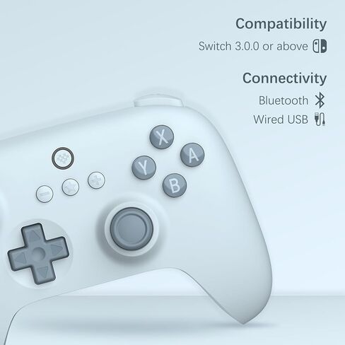 وحدة تحكم بلوتوث AKNES 8Bitdo Ultimate C للتبديل مع تحكم في الحركة بستة محاور واهتزاز متذبذب، خاصية التنبيه عند الاهتزاز - برتقالي in Kuwait