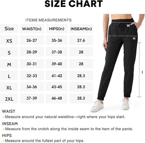 Fitst4 Womens Golf Pants w Deep Side Pockets Moisture Wicking Tapered Cuff Joggers for Camping Travel Walk Daily Wear in Saudi Arabia