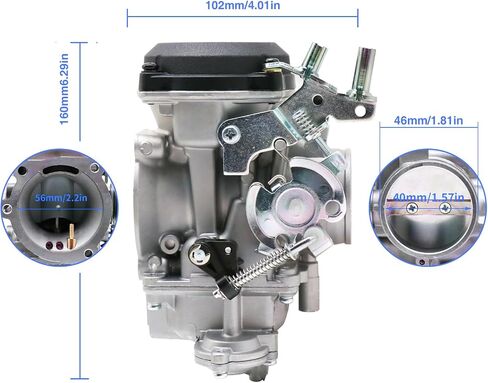 CV40 Carburetor Replacement with Starter Valve Set Main Jets Slow Jets Air Fuel Mixture Screw Kit for Harly Davidson Dyna/Sportster 883 1200 / Heritage Softail/Electra Glide/Fatboy/Night Train（Black) in Saudi Arabia