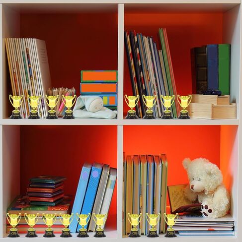 24 Pcs Mini Plastic Trophies Cups, Gold Award Trophy Cups, Gold Mini Plastic Trophy Cup and Encouraging Stickers in Saudi Arabia