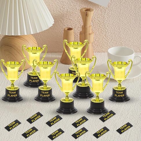 24 Pcs Mini Plastic Trophies Cups, Gold Award Trophy Cups, Gold Mini Plastic Trophy Cup and Encouraging Stickers in Saudi Arabia