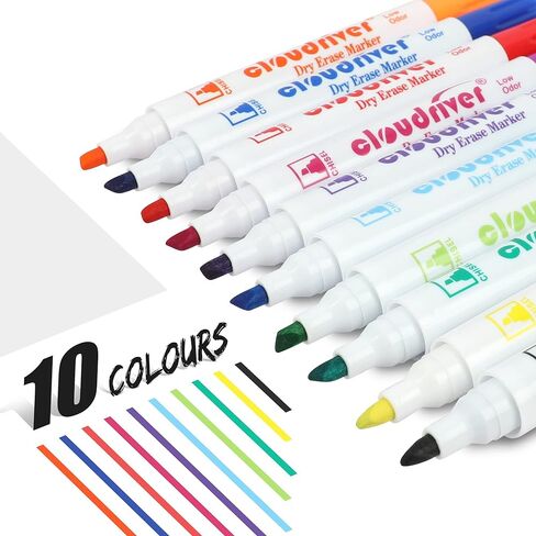 cloudriver Dry Erase Markers, 24 Count,10 Assorted Colors Whiteboard Markers, Chisel Tip, Low Odor Dry Erase Marker For Office, School, Home in Saudi Arabia
