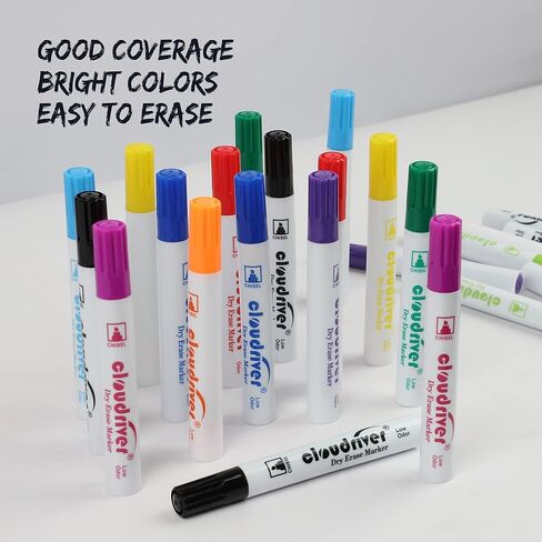 cloudriver Dry Erase Markers, 24 Count,10 Assorted Colors Whiteboard Markers, Chisel Tip, Low Odor Dry Erase Marker For Office, School, Home in Saudi Arabia