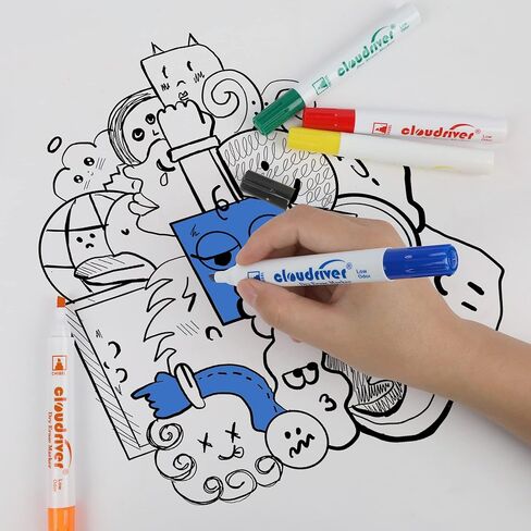 أقلام تحديد للمسح الجاف، عدد 24، 10 أقلام تلوين للسبورة البيضاء متنوعة، طرف إزميل، قلم مسح جاف منخفض الرائحة للمكتب والمدرسة والمنزل in Kuwait