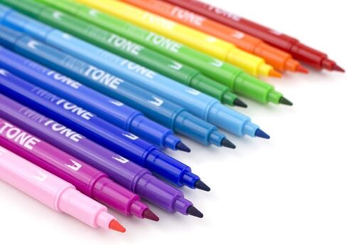 Tombow 61526 TwinTone Marker Set, Rainbow, 12-Pack. Double-Sided Markers Perfect for Planners, Journals, Doodling, and More! in Saudi Arabia