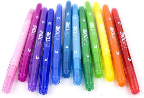 Tombow 61526 TwinTone Marker Set, Rainbow, 12-Pack. Double-Sided Markers Perfect for Planners, Journals, Doodling, and More! in Saudi Arabia
