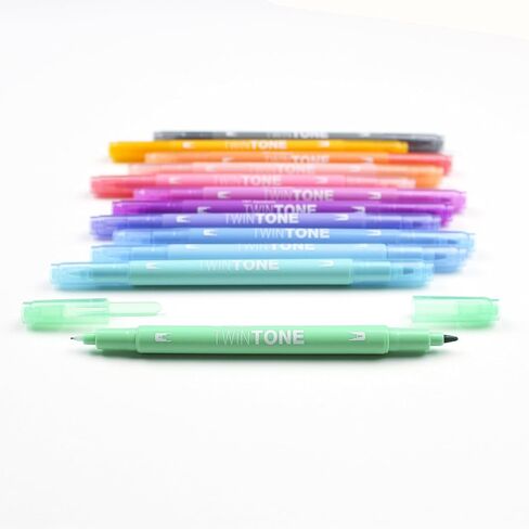 Tombow 61526 TwinTone Marker Set, Rainbow, 12-Pack. Double-Sided Markers Perfect for Planners, Journals, Doodling, and More! in Saudi Arabia
