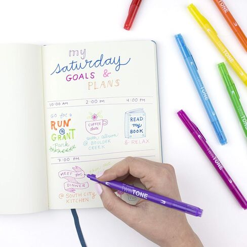 Tombow 61526 TwinTone Marker Set, Rainbow, 12-Pack. Double-Sided Markers Perfect for Planners, Journals, Doodling, and More! in Saudi Arabia
