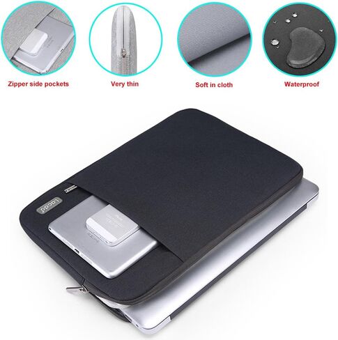 Lacdo 11 inch Chromebook Case Laptop Sleeve for 11.6" Samsung Lenovo Dell Acer Chromebook R11 | ASUS C202 | HP Stream/ProBook | 11.6" MacBook Air | Surface Pro X 7 6 Water Repellent Computer Bag,Black in Saudi Arabia