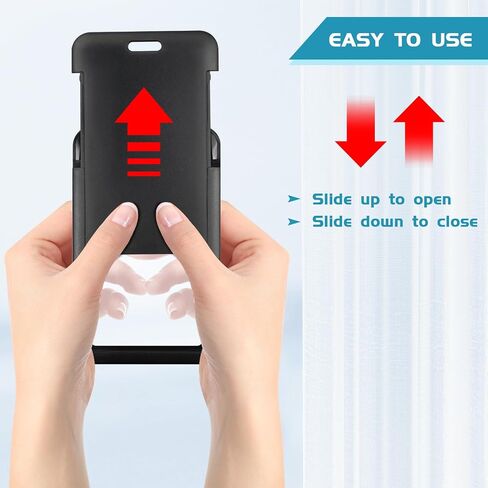 3 Pack ID Badge Holder with Retractable Reel Hard Black Plastic Sliding Vertical Badge Holder with Retractable Badge Reel Clip for Office Workers, Teachers, Students in Saudi Arabia