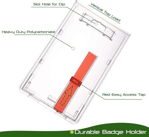 Fallen One 2 Pack Hard Plastic Vertical ID Badge Card Holder with Red Extractor in Saudi Arabia