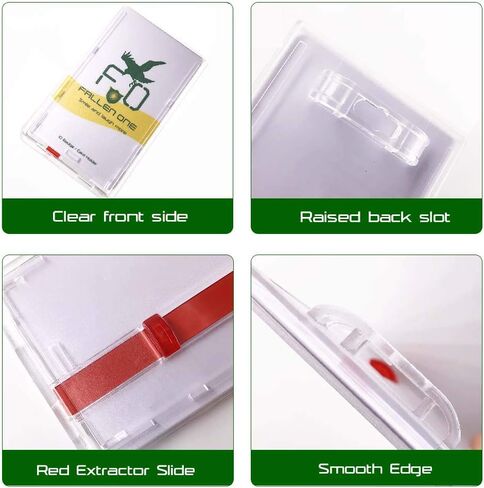 Fallen One 2 Pack Hard Plastic Vertical ID Badge Card Holder with Red Extractor in Saudi Arabia