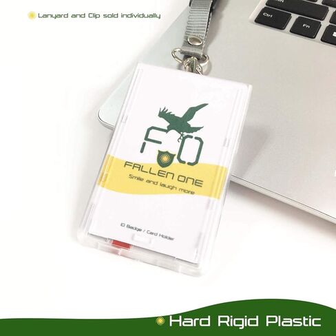 Fallen One 2 Pack Hard Plastic Vertical ID Badge Card Holder with Red Extractor in Saudi Arabia