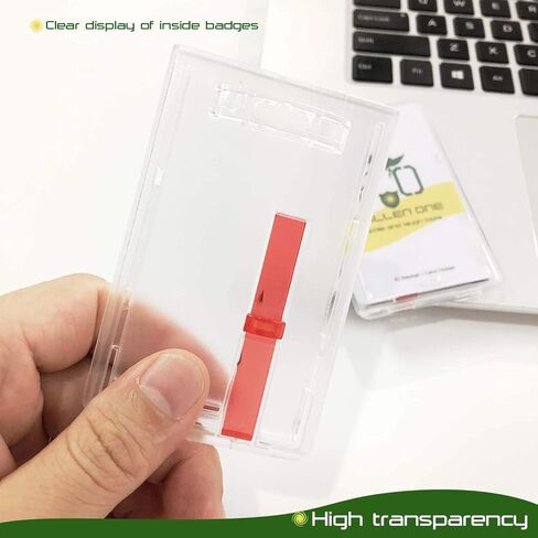 Fallen One 2 Pack Hard Plastic Vertical ID Badge Card Holder with Red Extractor in Saudi Arabia