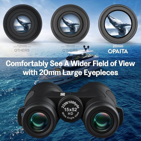 مناظير 15X52 عالية الدقة للبالغين - مناظير OPAITA عالية القوة مع رؤية واضحة وكبيرة - منظار سهل التركيز لمشاهدة الطيور والصيد والمشي لمسافات طويلة والتخييم والسفر والرياضات in Kuwait