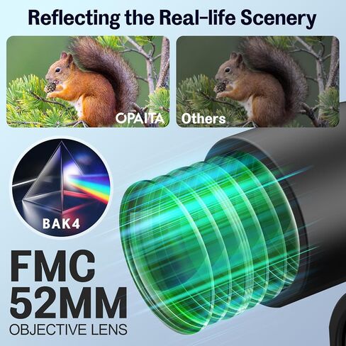 مناظير 15X52 عالية الدقة للبالغين - مناظير OPAITA عالية القوة مع رؤية واضحة وكبيرة - منظار سهل التركيز لمشاهدة الطيور والصيد والمشي لمسافات طويلة والتخييم والسفر والرياضات in Kuwait
