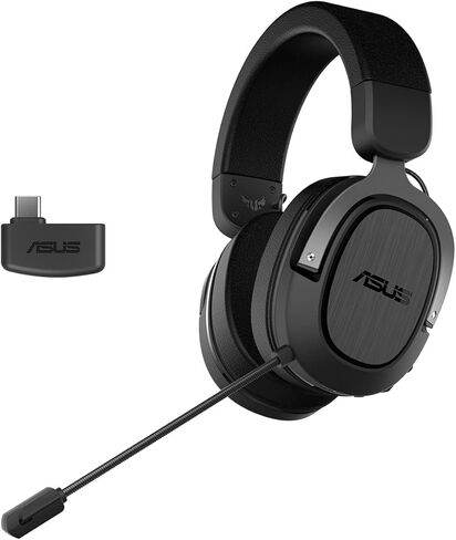 ASUS TUF Gaming H3 Wireless (لاسلكي 2.4 جيجا هرتز، صوت محيطي افتراضي 7.1، خفيف الوزن، ميكروفون معتمد من Discord، USB-C، متوافق مع أجهزة الكمبيوتر المحمول والهواتف الذكية وNintendo Switch وPlaystation 5) in Kuwait