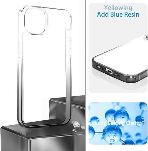 JJGoo Compatiable with iPhone 11 Case Clear, Transparent Shockproof Phone Case, Slim Anti-Scratch Hard PC Back Protective Cover Bumper, Transparent Black in Kuwait