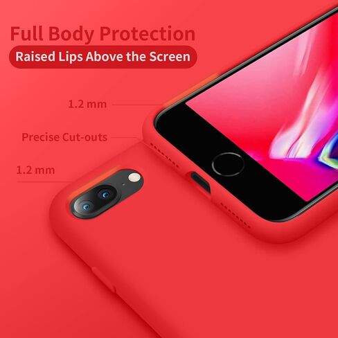 حافظة Cordking لهاتف iPhone 8 Plus، حافظة iPhone 7 Plus، حافظة هاتف سيليكون فائقة النحافة مقاومة للصدمات مع [بطانة ناعمة من الألياف الدقيقة المضادة للخدش]، 5.5 بوصة، أسود in Kuwait