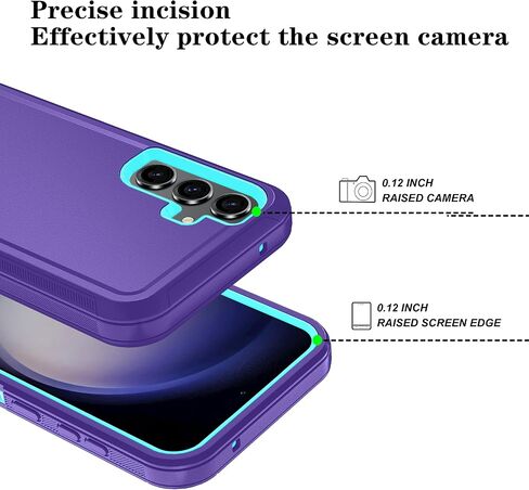 حافظة ONOLA لهاتف Samsung Galaxy S23 FE مع واقي شاشة HD، [لا تناسب Galaxy S23 ] حافظة هاتف Samsung Galaxy S23 FE [3 في 1] حافظة هاتف شديدة التحمل لهاتف Samsung Galaxy S23 FE 5G (وردي خمري) in Kuwait