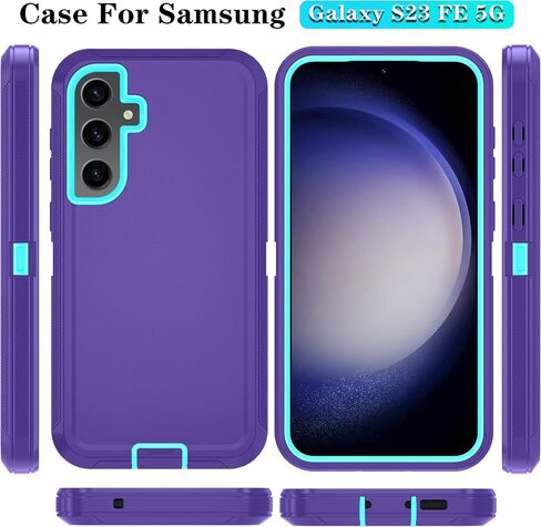 حافظة ONOLA لهاتف Samsung Galaxy S23 FE مع واقي شاشة HD، [لا تناسب Galaxy S23 ] حافظة هاتف Samsung Galaxy S23 FE [3 في 1] حافظة هاتف شديدة التحمل لهاتف Samsung Galaxy S23 FE 5G (وردي خمري) in Kuwait