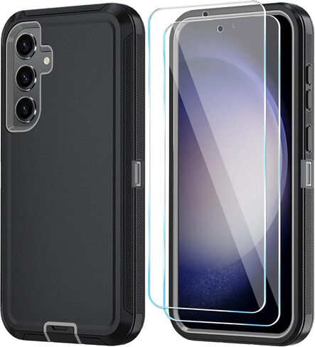 ONOLA for Samsung Galaxy S23 FE Case with HD Screen Protector,[Not fit Galaxy S23 ] Samsung Galaxy S23 FE Phone Case [3 in 1] Heavy Duty Phone Case for Samsung Galaxy S23 FE 5G (WineRed Pink) in Saudi Arabia