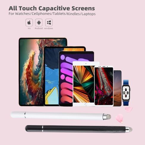 Stylus Pens for Touch Screens, 2 in 1 Magnetic High Sensitivity Capacitive Pen with Built-in Spare Precise Disc Nib, Compatible with iPhone/iPad/Android Phone/Tablet and All Touch Screens (2Pcs) in Saudi Arabia
