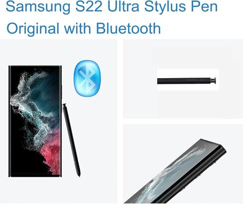 قلم Galaxy S22 Ultra S مع قلم بديل بلوتوث لهاتف Samsung Galaxy S22 Ultra 5G SM-S908، SM-S908B/DS، SM-S908U، SM-S908U1، SM-S908W، SM-S908N، SM-S9080، SM-S908E/ قلم DS ستايلس (أسود فانتوم) in Kuwait