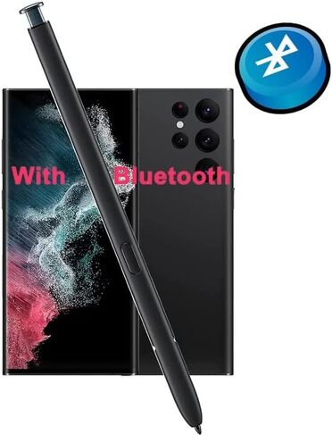 قلم Galaxy S22 Ultra S مع قلم بديل بلوتوث لهاتف Samsung Galaxy S22 Ultra 5G SM-S908، SM-S908B/DS، SM-S908U، SM-S908U1، SM-S908W، SM-S908N، SM-S9080، SM-S908E/ قلم DS ستايلس (أسود فانتوم) in Kuwait