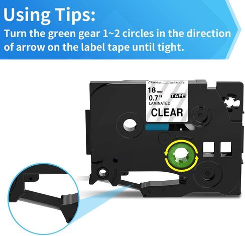 Fimax 5-Pack 18mm Label Tape Tz Tape 18mm 0.7 بوصة مغلفة شفافة TZe-141 TZ-141 متوافقة مع شريط Brother Ptouch TZe لصانع الملصقات Ptouch PTD600 PTD400AD PT1880، 3/4 بوصة × 26.2 قدم in Kuwait