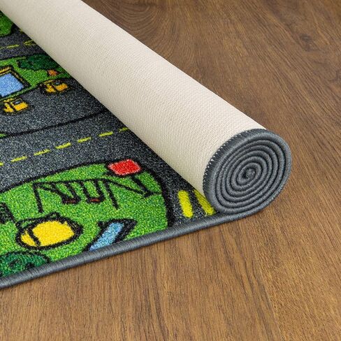 Retro City Car Road Map Educational Learning & Game Area Rug Carpet for Kids and Children Bedrooms and Playroom 31" X 72" in Saudi Arabia