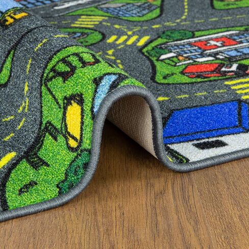 Retro City Car Road Map Educational Learning & Game Area Rug Carpet for Kids and Children Bedrooms and Playroom 31" X 72" in Saudi Arabia