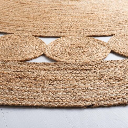 Round Area Jute Rug 3 Foot Boho Rugs Natural Living Room Area Rug - Round, Boho Natural, Handmade Charm Farmhouse Jute, Ideal for High Traffic Areas in in Saudi Arabia