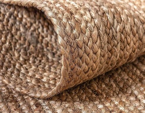 Round Area Jute Rug 3 Foot Boho Rugs Natural Living Room Area Rug - Round, Boho Natural, Handmade Charm Farmhouse Jute, Ideal for High Traffic Areas in in Saudi Arabia