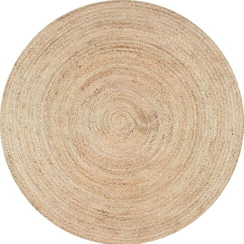 Round Area Jute Rug 3 Foot Boho Rugs Natural Living Room Area Rug - Round, Boho Natural, Handmade Charm Farmhouse Jute, Ideal for High Traffic Areas in in Saudi Arabia