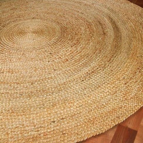 Round Area Jute Rug 3 Foot Boho Rugs Natural Living Room Area Rug - Round, Boho Natural, Handmade Charm Farmhouse Jute, Ideal for High Traffic Areas in in Saudi Arabia