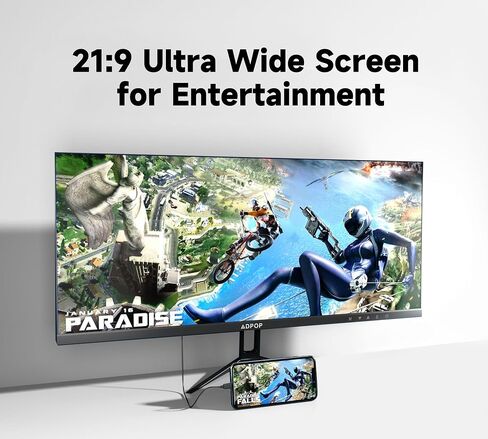شاشة IPS فائقة الاتساع مقاس 29 بوصة، شاشة 2560*1080 بكسل 21:9 WFHD، 75 هرتز 99% sRGB DP HDMI شاشة كمبيوتر للألعاب المنزلية والمكتبية، إضاءة زرقاء منخفضة HDR، مضادة للتوهج، مزامنة حرة، مكبرات صوت مدمجة، متوافقة مع VESA in Saudi Arabia