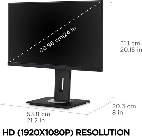 ViewSonic VG245 24 Inch IPS 1080p Monitor Designed for Surface with Advanced ergonomics, 60W USB C, HDMI and DisplayPort inputs for Home and Office in Saudi Arabia