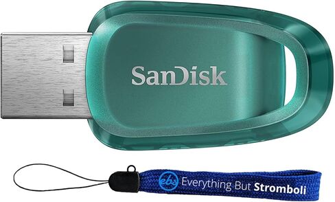 SanDisk Ultra Eco 256GB Flash Drive USB Drive 3.2 Gen 1 USB-A Recycled Material Thumb Drive for Computers, Laptops, Desktops 100MB/s (SDCZ96-256G-G46) Bundle with (1) Everything But Stromboli Lanyard in Saudi Arabia