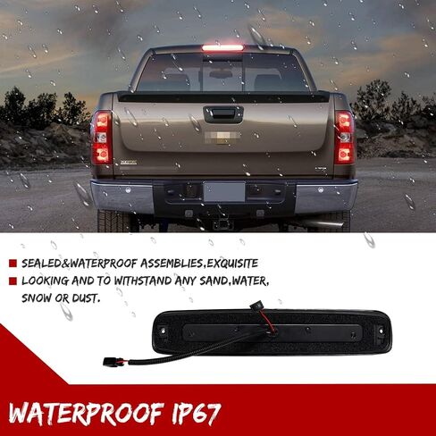 GTINTHEBOX لـ 1999 2000 2001 2002 2003 2004 2005 2006 2007 Chevy Silverado GMC Sierra 1500 2500 3500 HD Classic High Mount LED ضوء الفرامل الثالث مصباح البضائع الخلفي توقف الضوء in Kuwait